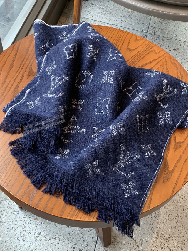 Louis Vuitton女士圍巾 路易威登Rainbow手工刺繡釘珠羊絨披肩 LV經典黑白羊絨披肩  mmj1563